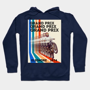 Vintage Motorcycle Grand Prix Elsinore 1974 Hoodie